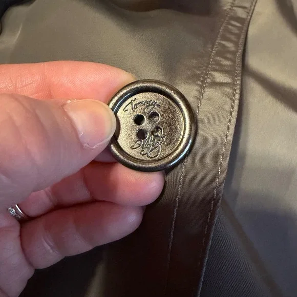 Tommy Hilfiger Belted Trench Coat Size L Grey Classic Sleek Minimalist - Picture 7 of 7